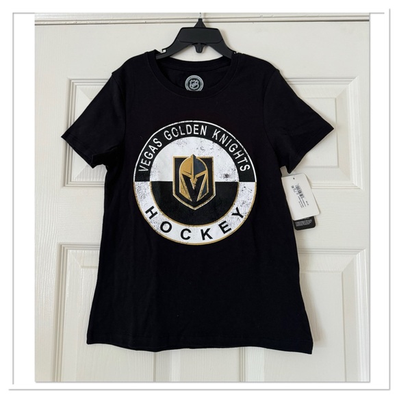 NHL Vegas Golden Knight Girls V-Neck T-Shirt Hockey - Picture 1 of 2